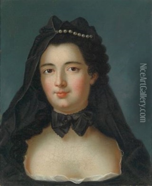 Bildnis Einer Schwarzgekleideten Jungen Frau Oil Painting - Pietro Antonio Rotari