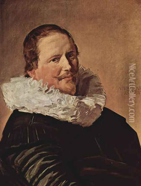 Portrait of a man about thirty years with pleated collar Oil Painting - Frans Hals