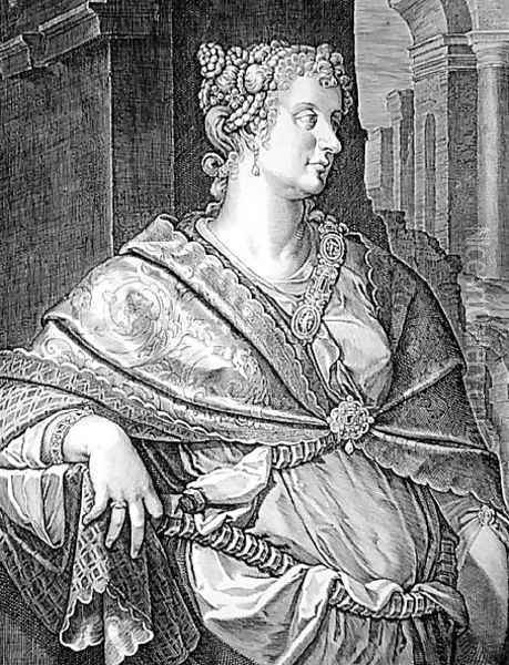 Martia Fulvia wife of Titus Oil Painting - Aegidius Sadeler or Saedeler