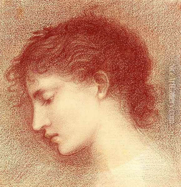 Head-Study of Maria Zambaco, probably for 'The Wine of Circe' Oil Painting - Sir Edward Coley Burne-Jones