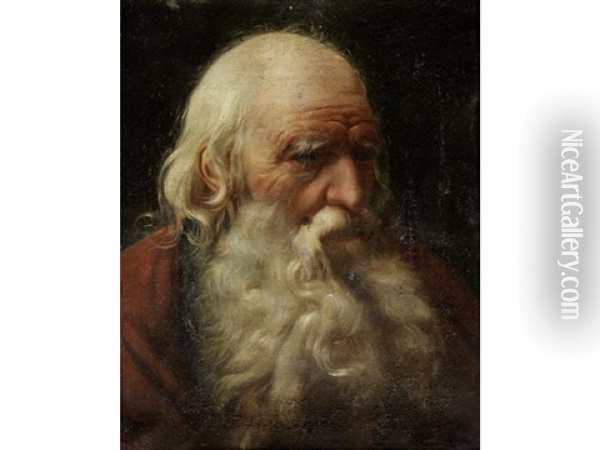 Portrait Of An Elderly Bearded Man Oil Painting - Francois Andre Vincent