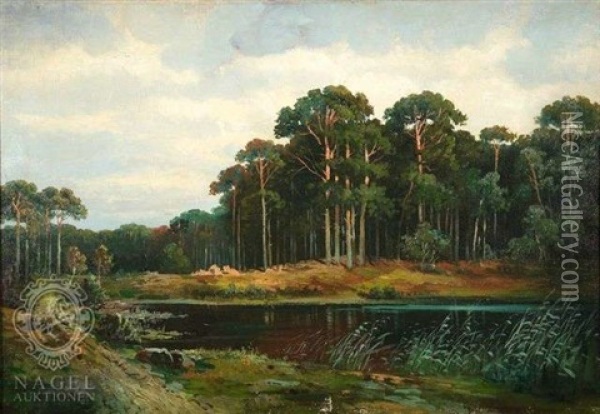 Sommerlicher Waldsee Oil Painting - Walter Leistikow