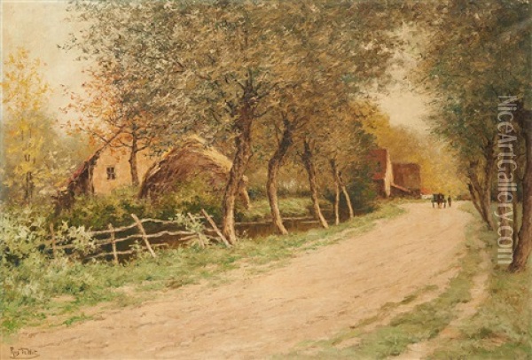 Chemin A Lint En Brabant Oil Painting - Prosper Joseph Pierre de Wit