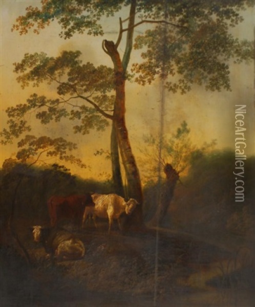 Vaches Au Paturage Oil Painting - Jan Kobell