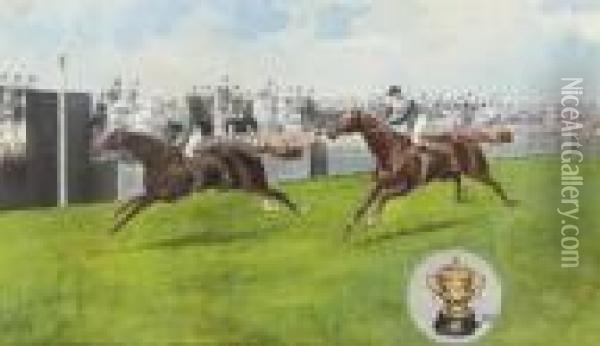The Gold Cup, Ascot Oil Painting - John Beer