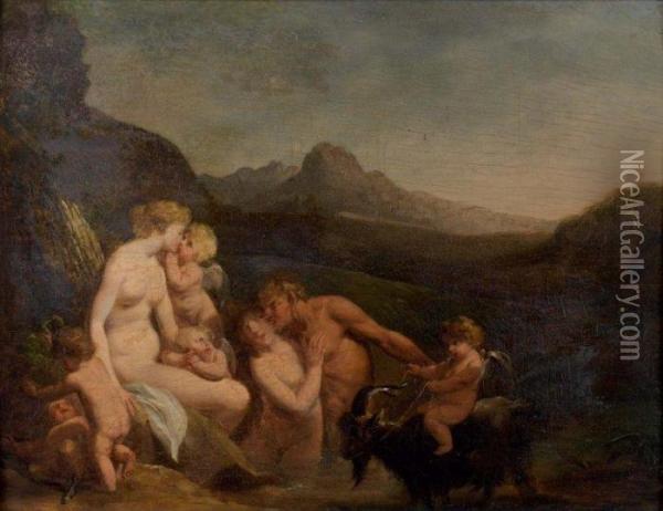 Nymphes Et Satyres Oil Painting - Jacques Antoine Vallin