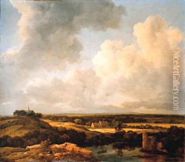 An extensive landscape in summer Oil Painting - Jacob Van Ruisdael