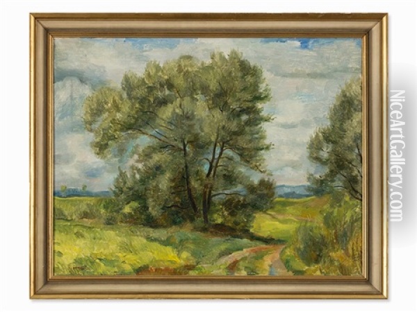 Tree-lined Way Oil Painting - Robert Amrein