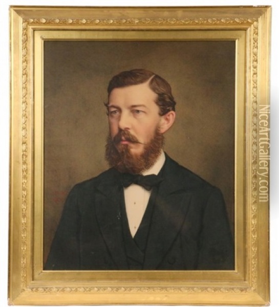 Bust Portrait Of A Distinguished Bearded Gentleman Oil Painting - Samuel Baruch Halle