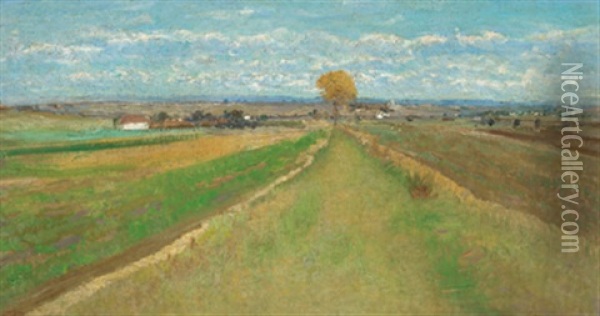 Landschaft Mit Laubbaum Oil Painting - Theodor von Hoermann