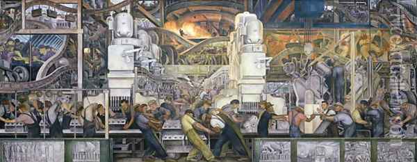 Detroit Industry 1932-33 Oil Painting - Diego Rivera