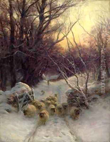 The Sun had closed the Winter Day Oil Painting - Joseph Farquharson