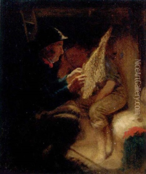 Mending The Nets Oil Painting - John Morgan