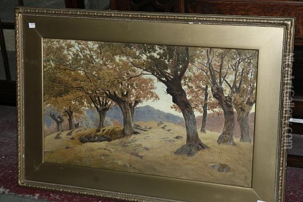 Pollard Oaks Oil Painting - George Crozier
