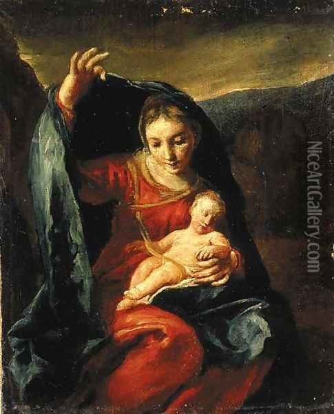 The Madonna and Child Oil Painting - Giuseppe Maria Crespi