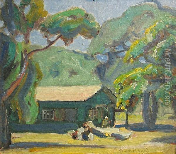 A Home In The Woods Oil Painting - Clark Hobart