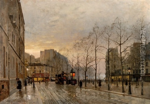 Boulevard Rochechouart, Quartier De Pigalle Oil Painting - Emile Cagniart