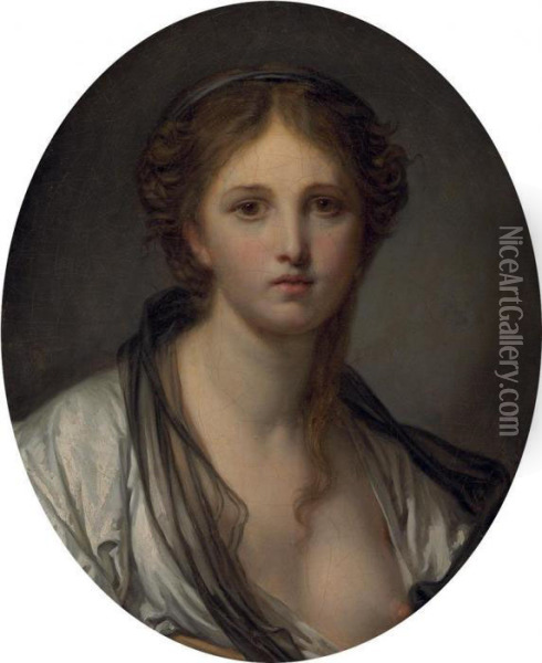 Portrait Of A Young Woman Oil Painting - Jean Baptiste Greuze