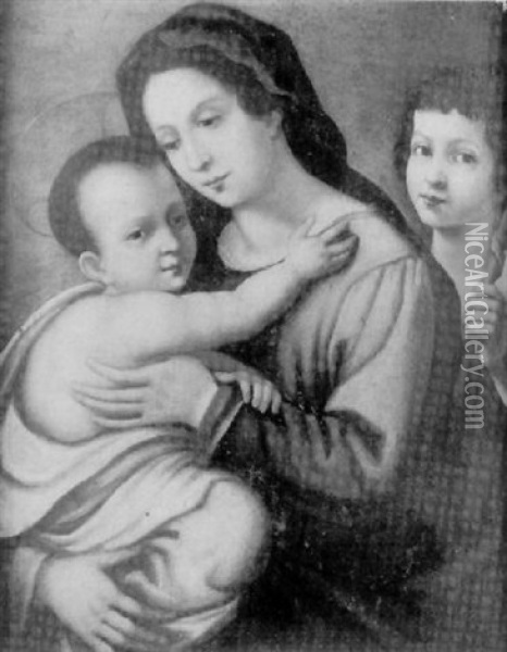 Vierge A L'enfant Jesus Avec Saint Jean-baptiste Enfant Oil Painting -  Fra Bartolommeo