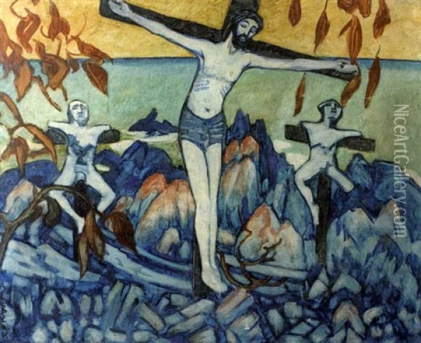 Le Christ Blanc Oil Painting - Alcide-Marie le Beau