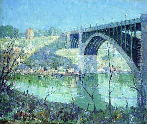 Spring Night, Harlem River Oil Painting - Ernest Lawson