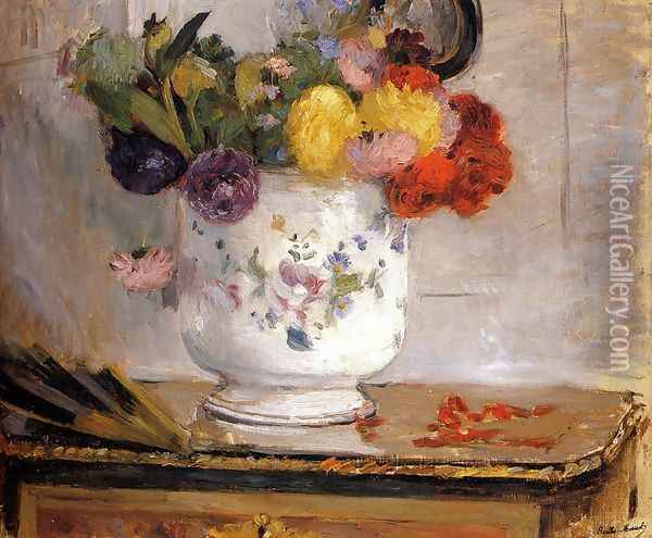 Dahlias Oil Painting - Berthe Morisot