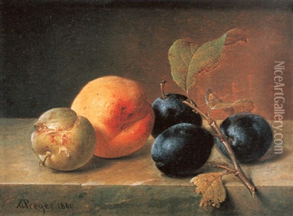 Fruchtestilleben Oil Painting - Johann Wilhelm Preyer