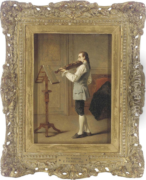The Violinist Oil Painting - Benjamin Eugene Fichel