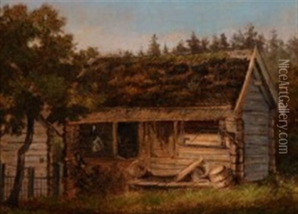 An Old Hunting Lodge Oil Painting - Frederik Hansen Sodring