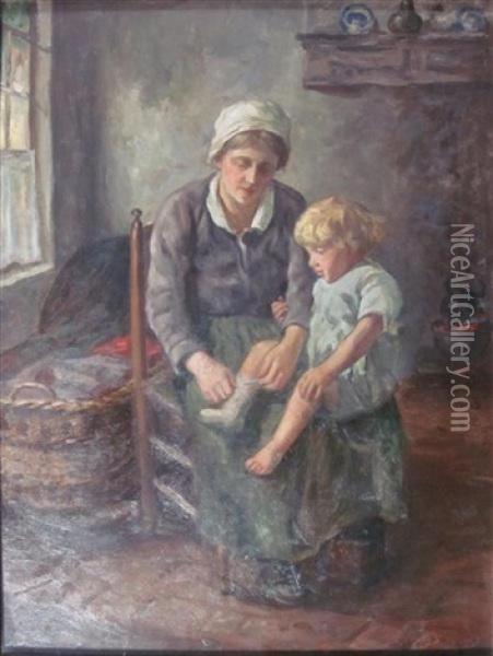 Up And Dressed Oil Painting - John Patrick Downie