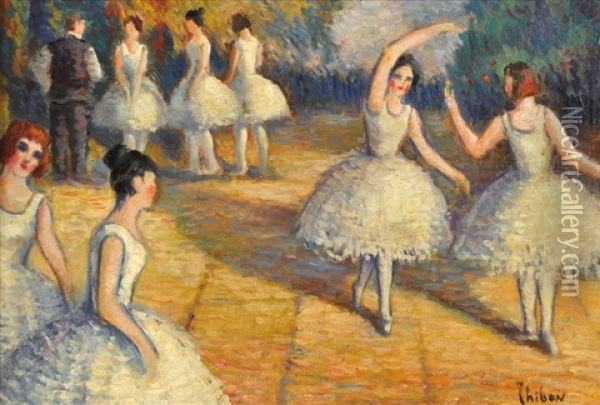 Bailarinas Oil Painting - Valentin Thibon de Libian