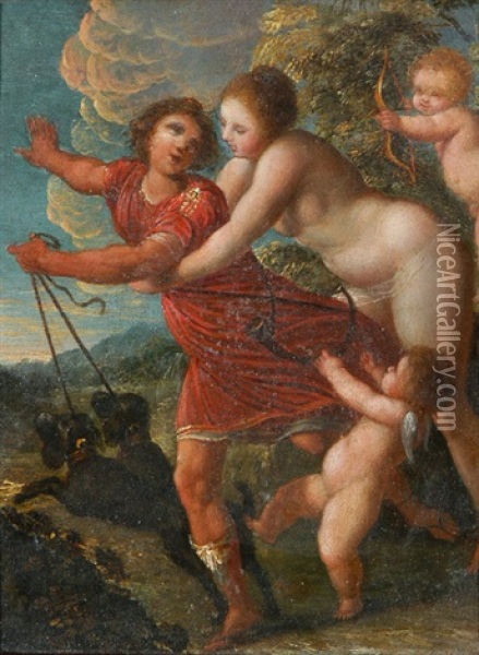 Venus Und Adonis Oil Painting - Caspar de Crayer