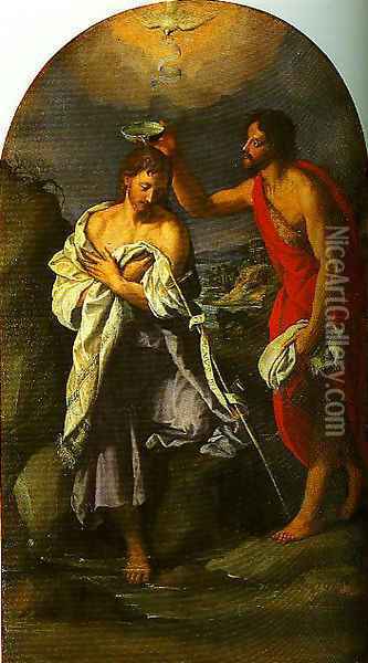 The Baptism of Christ Oil Painting - Alessandro Allori