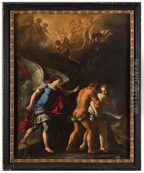 The Banishment Of Adam And Eve From Paradise Oil Painting - Paolo de Matteis