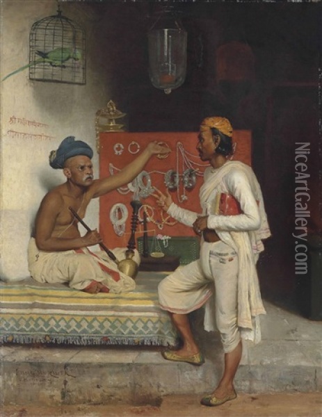 A Street Seller In Bombay Oil Painting - Horace Van Ruith