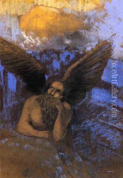 Aged Angel Oil Painting - Odilon Redon