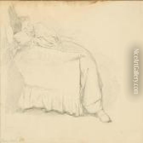An Italian Woman Sleeps In A Chair Oil Painting - Viggo Christian Frederick Pedersen