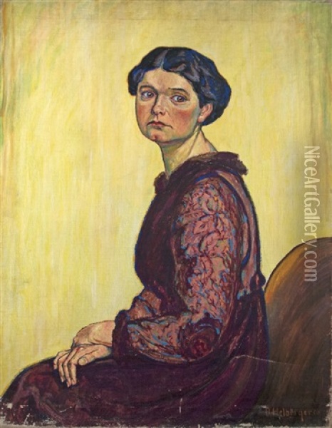 Portrait Meiner Frau Oil Painting - Alfred Hermann Helberger