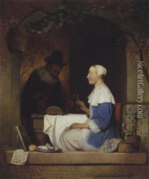 An Amourous Ambition Oil Painting - Adrien Ferdinand de Braekeleer