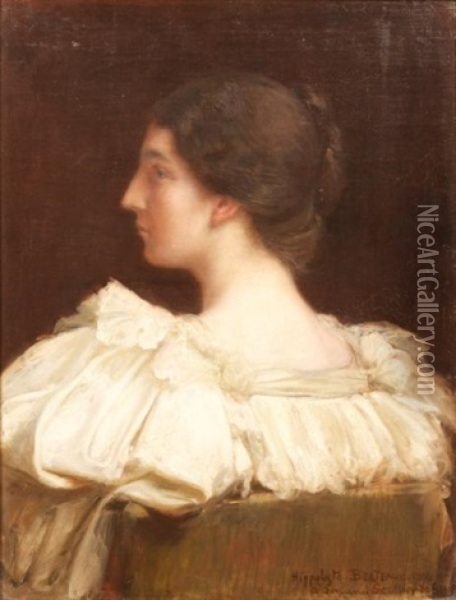 Portrait De Madame Scellier Oil Painting - Hippolyte-Dominique Berteaux