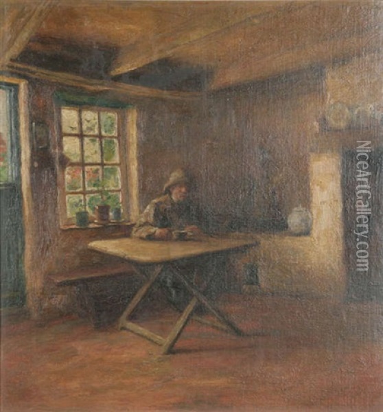Pecheur A L'interieur Oil Painting - Pieter J. Verhaert