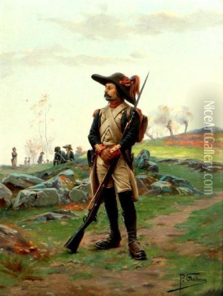Portrait Of A Soldier At Rest Oil Painting - Paul Louis Narcisse Grolleron