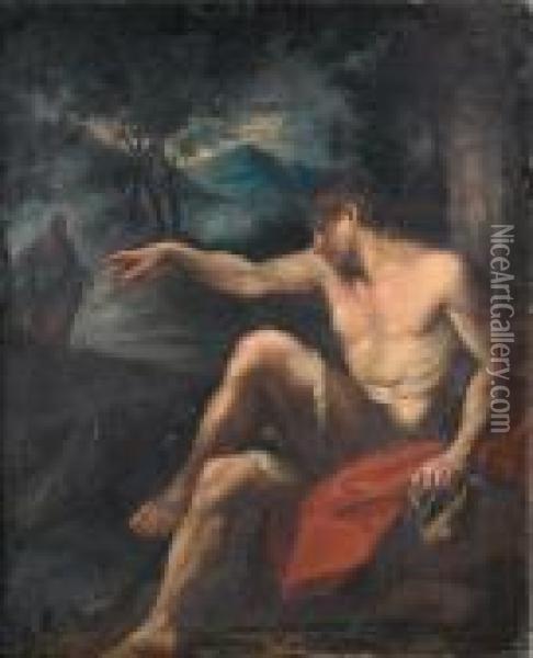 Saint John The Baptist In The Wilderness Oil Painting - Pier Francesco Mola