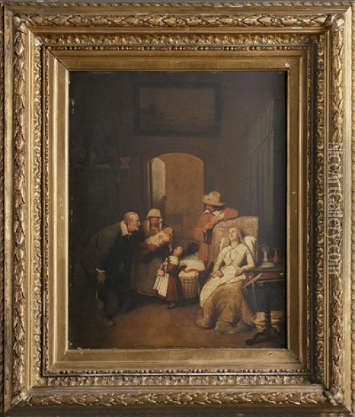 Familiengluck Oil Painting - Abraham van der Pelt