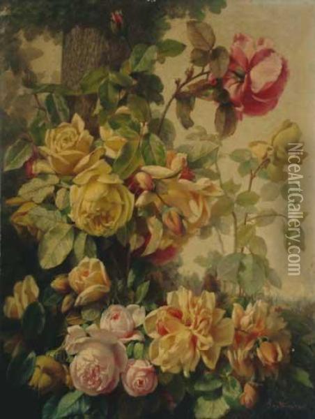 Bodegon De Flores Oil Painting - Josep Mirabent Gatell