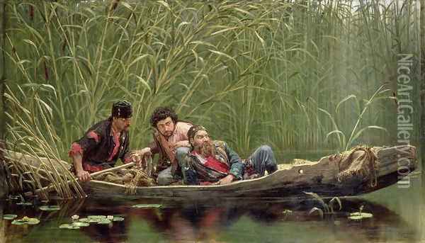 Suspicious People, 1882 Oil Painting - Konstantin Apollonovich Savitsky
