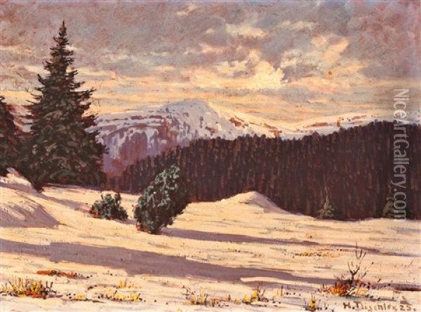 Feldberg-seebuck, Abend Oil Painting - Hermann Dischler