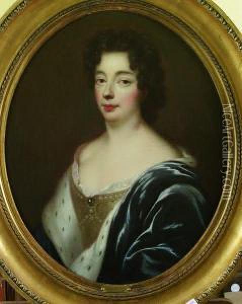 Portrait De Marie-anne-christine-victoire De Baviere, Dite Lagrande Dauphine Oil Painting - Francois de Troy
