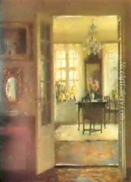 Sollys I Stuen Oil Painting - Carl Vilhelm Holsoe