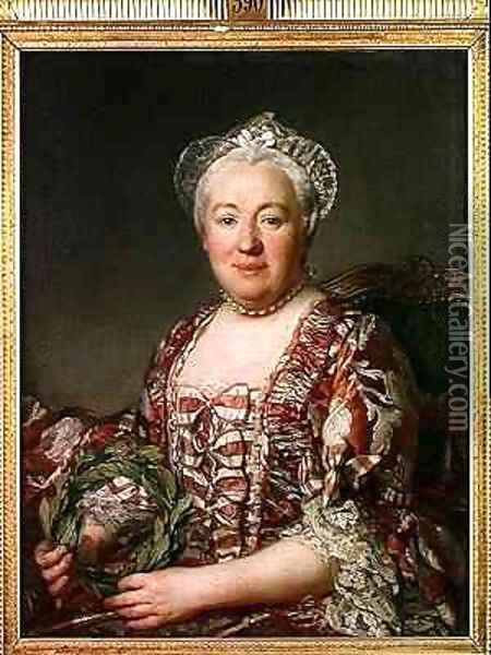 Portrait of Madame Denis 1712-90 Oil Painting - Joseph Siffrein Duplessis